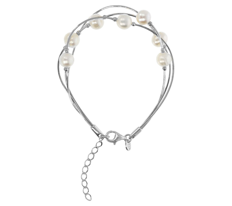 Honora Cultured Pearl Multi-Strand Bracelet, Sterling — View 7
