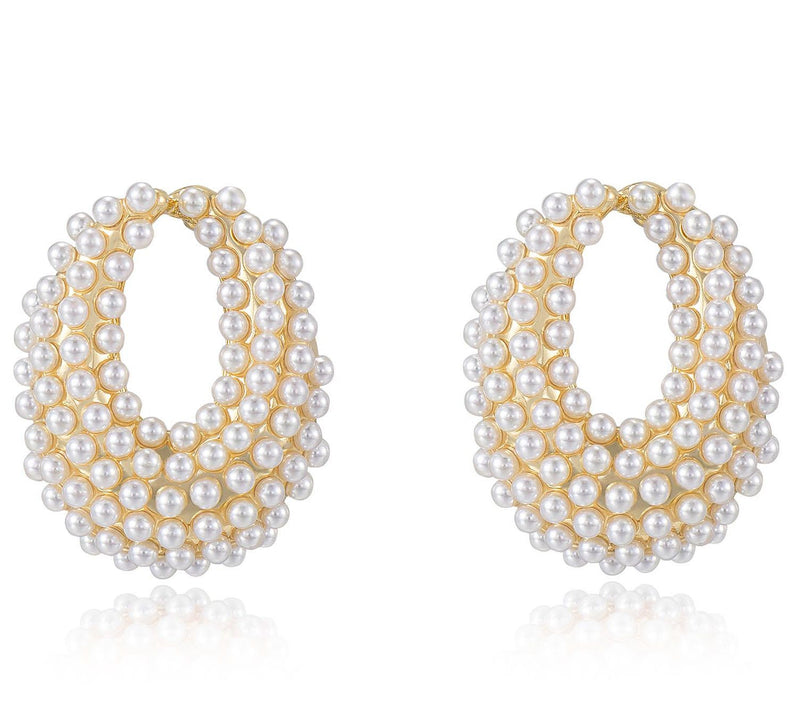 Ettika Classic Faux  Pearl Cluster Earrings — View 3