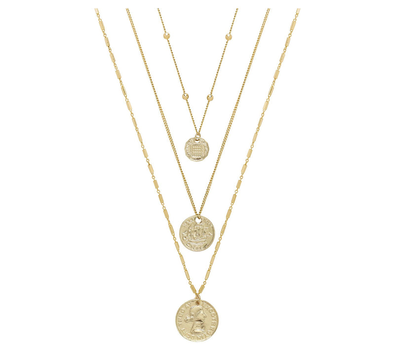 Ettika Layered Coin Necklace Set — Main view