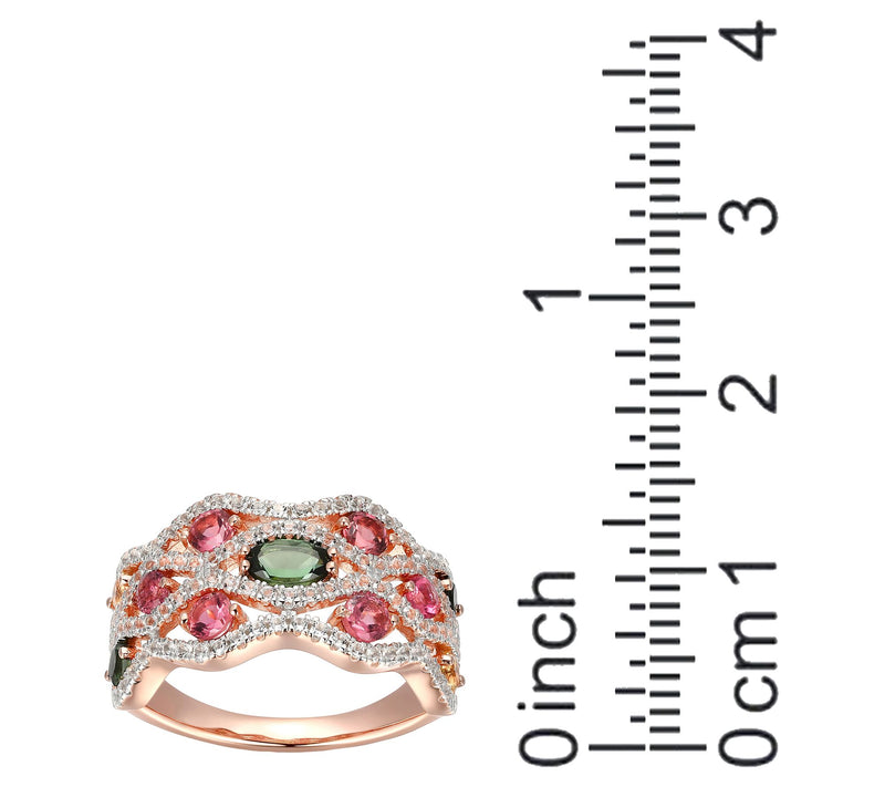 Affinity Gems 1.40 cttw Multi-Gemstone Ring, 14K Rose Plated — View 6