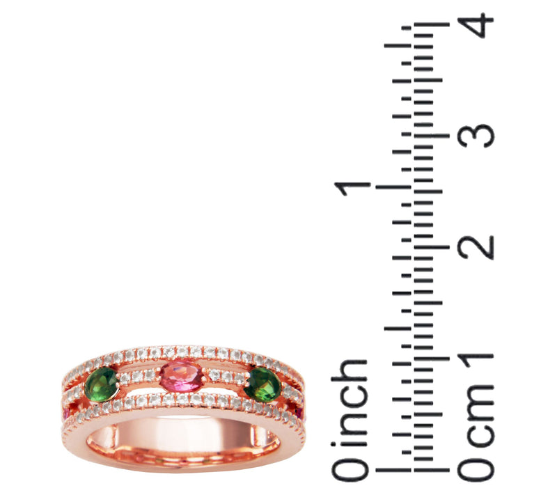 Affinity Gems Tourmaline & White Topaz Ring, 14K Rose Plated — View 6