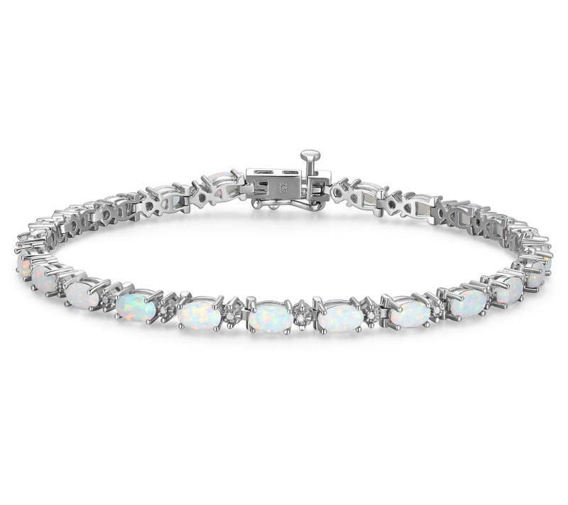Affinity Gems Oval Gemstone Tennis Bracelet, Sterling Silver — View 9