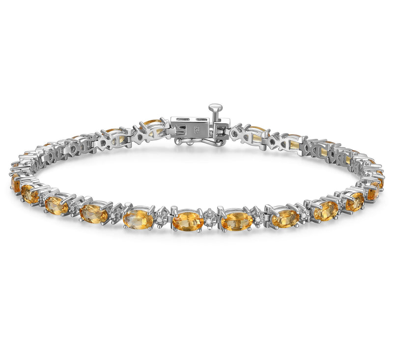Affinity Gems Oval Gemstone Tennis Bracelet, Sterling Silver — View 7