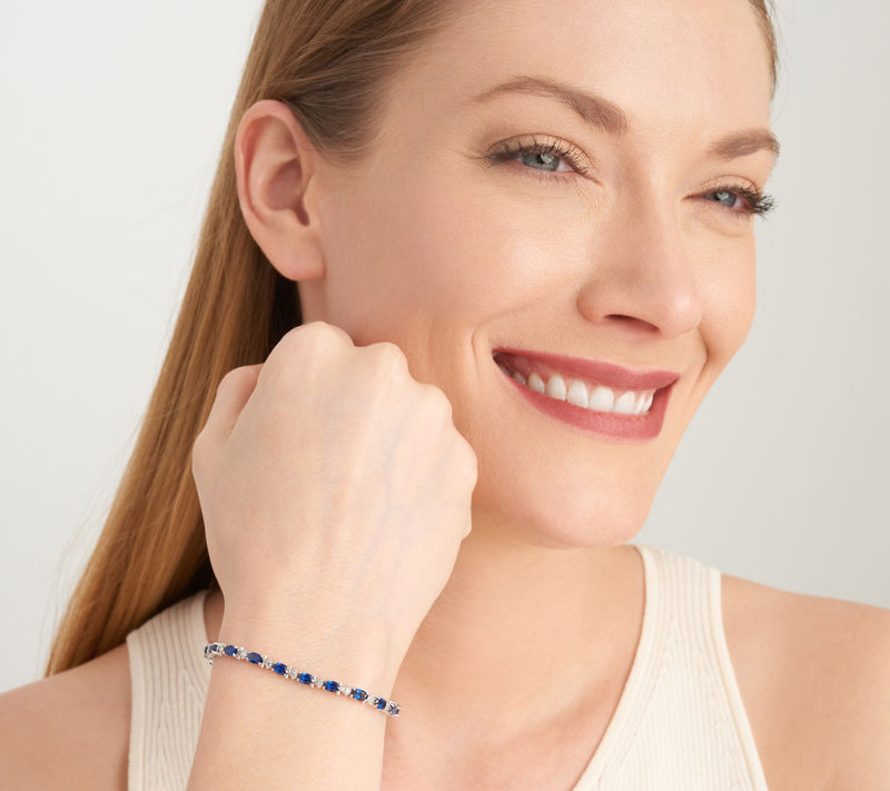 Affinity Gems Oval Gemstone Tennis Bracelet, Sterling Silver — View 12