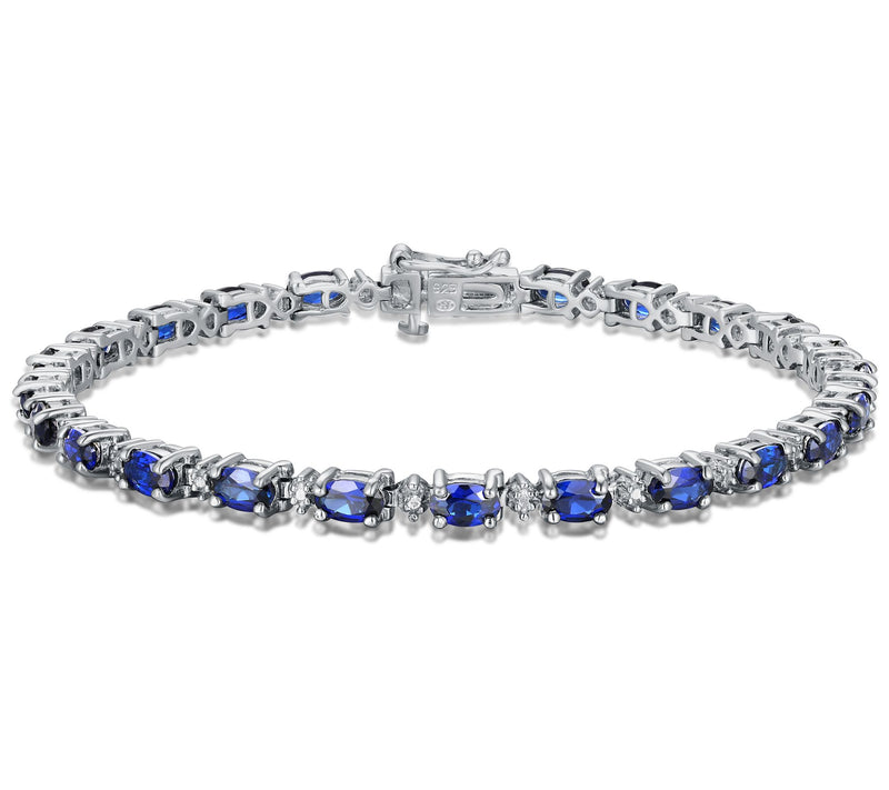 Affinity Gems Oval Gemstone Tennis Bracelet, Sterling Silver — View 5