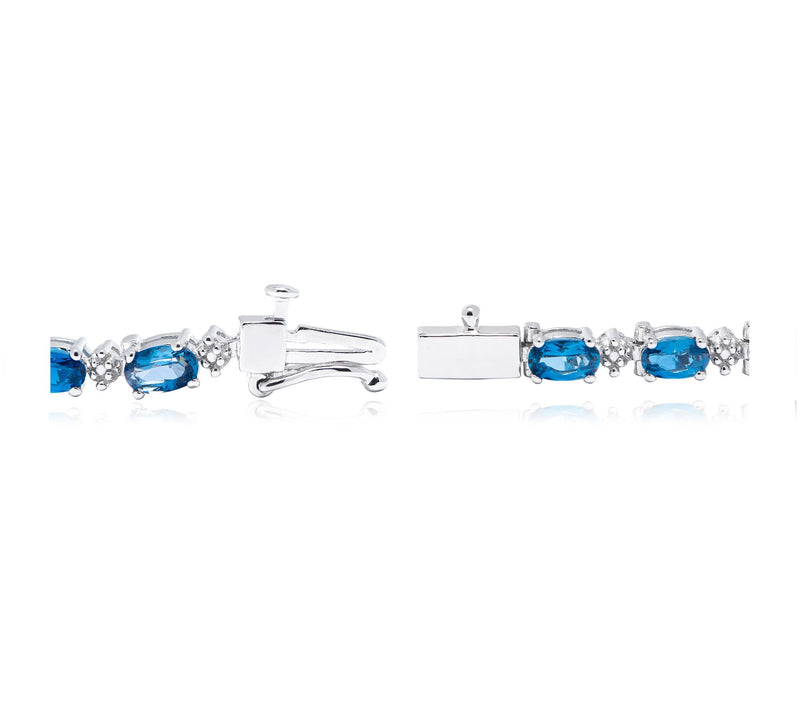 Affinity Gems Oval Gemstone Tennis Bracelet, Sterling Silver — View 10