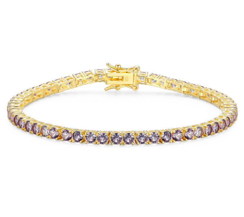 Affinity Gems Round Birthstone Tennis Bracelet, 18K Plated — View 3
