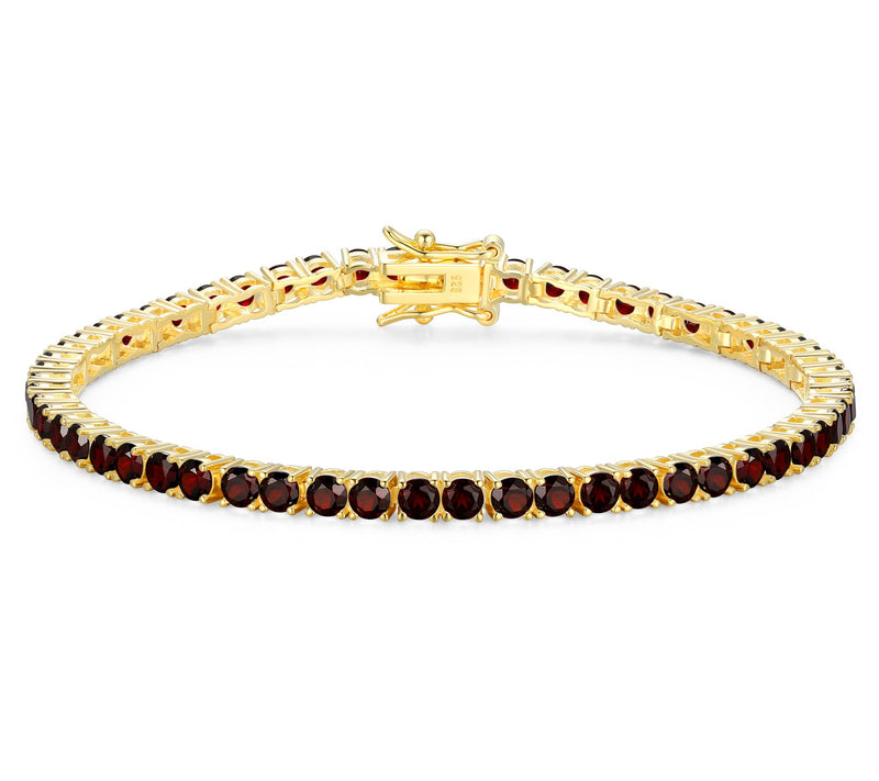 Affinity Gems Round Birthstone Tennis Bracelet, 18K Plated — View 5