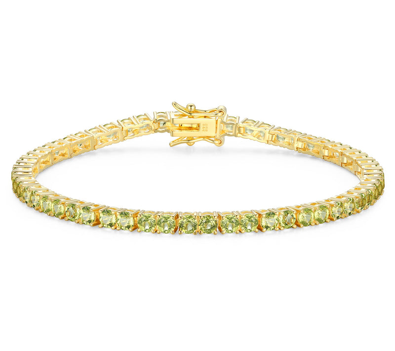 Affinity Gems Round Birthstone Tennis Bracelet, 18K Plated — View 7