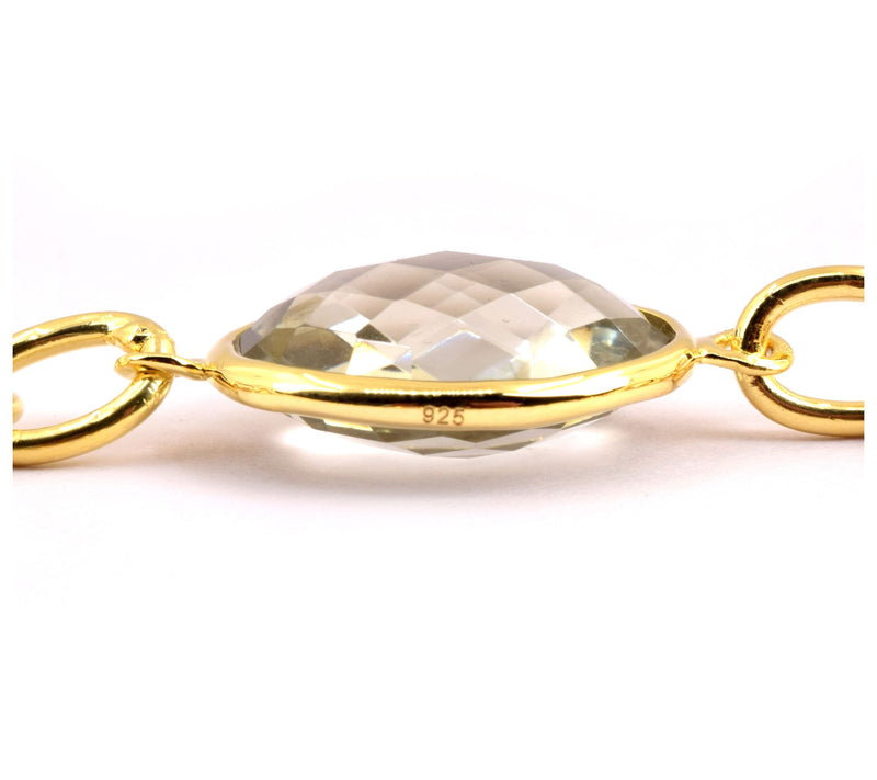Affinity Gems Prasiolite Bracelet, 14K Gold Plated — View 8