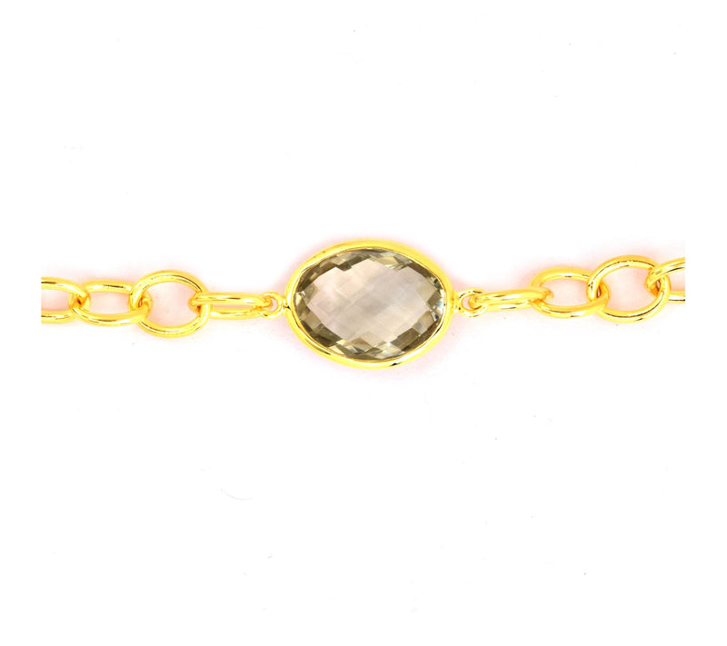 Affinity Gems Prasiolite Bracelet, 14K Gold Plated — View 4