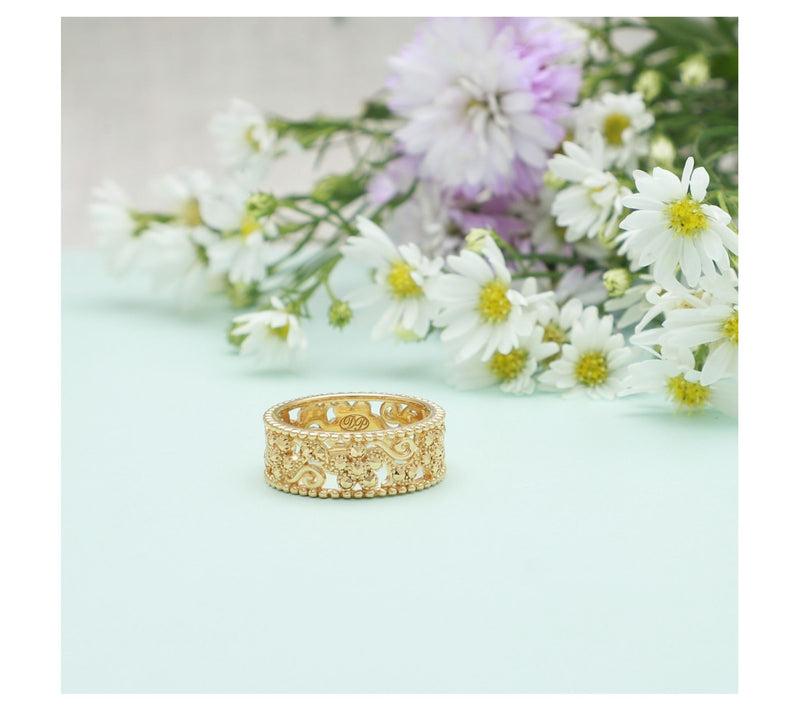 Dallas Prince 14K Clad Chrome Marcasite Heirloom Band Ring — View 4