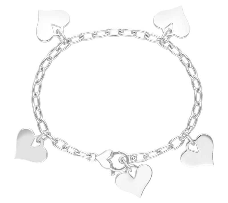 Margo Manhattan Sterling Silver Heart Charm Bracelet — View 2