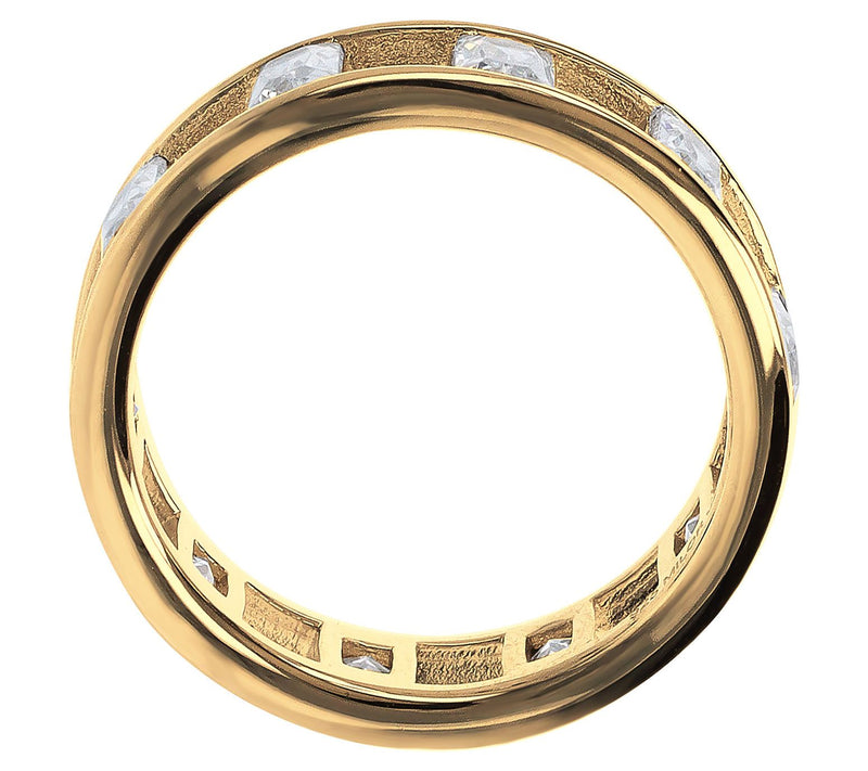 Diamonique Baguette Eternity Band Ring, Sterling Silver — View 4