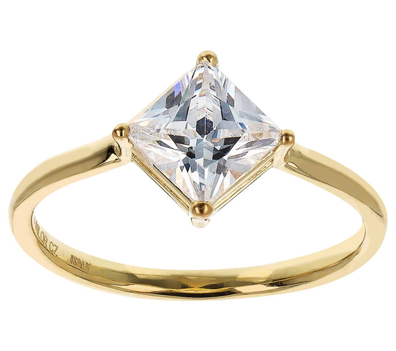Diamonique 1.15 cttw Princess Cut Solitaire Ring, Sterling — View 7