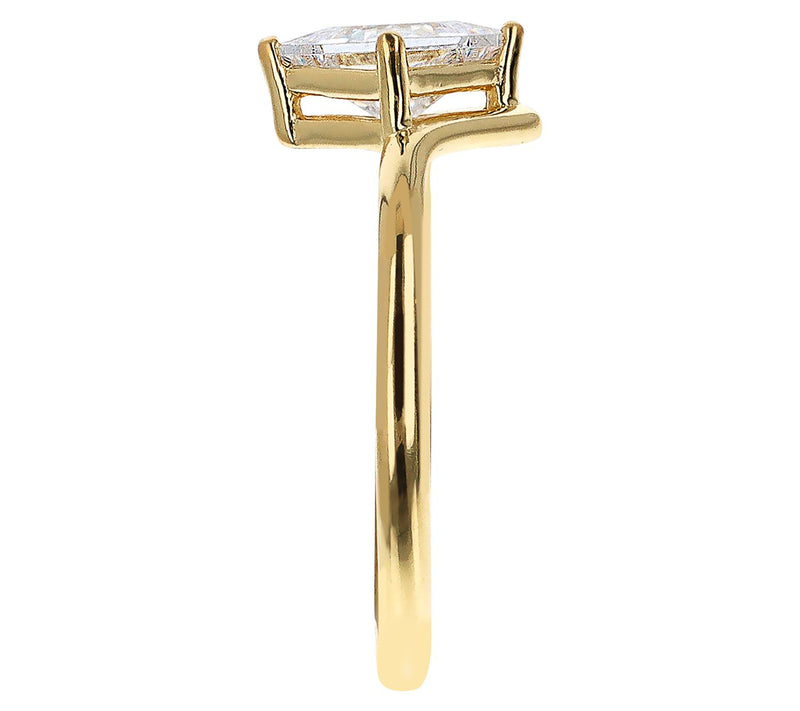 Diamonique 1.15 cttw Princess Cut Solitaire Ring, Sterling — View 2