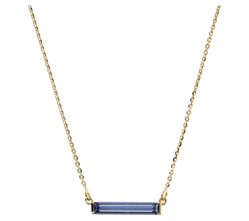Diamonique Italia Baguette Bar Necklace, 18K Gold Plated — View 8