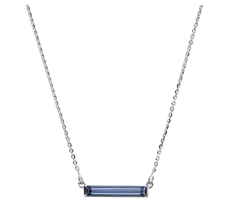 Diamonique Italia Baguette Bar Necklace, Sterling Silver — View 8