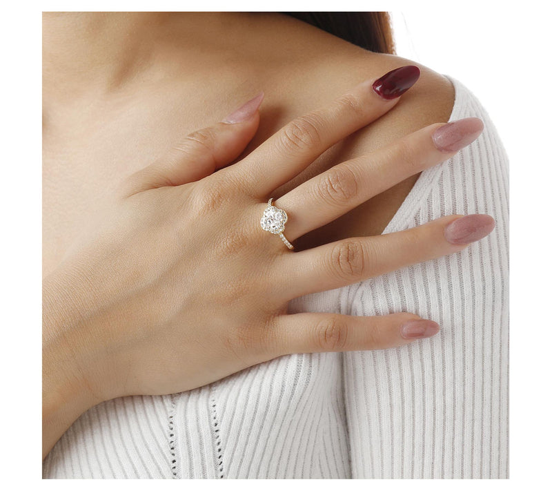 Diamonique Four-Leaf Clover Princess Ring, Sterling Silver — View 3