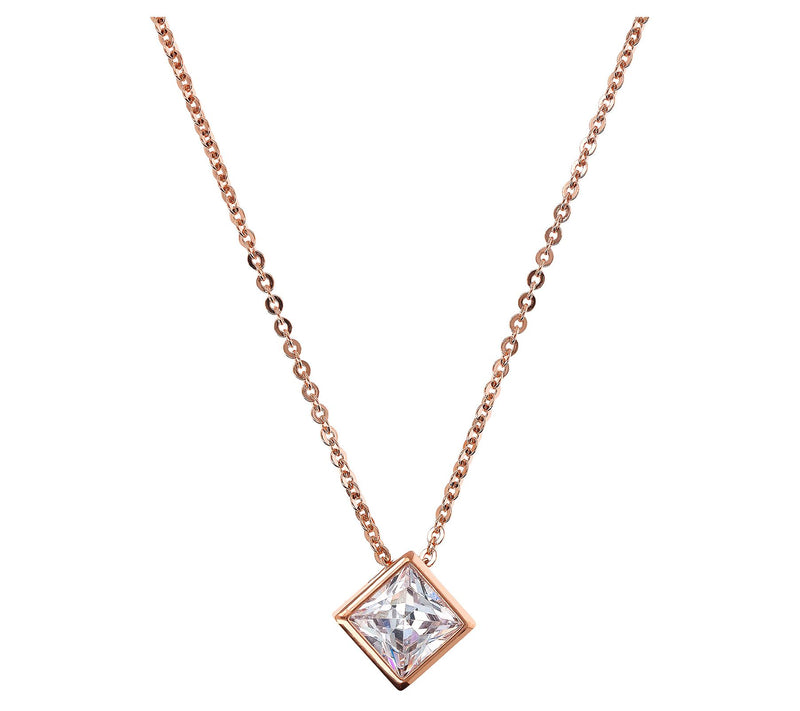 Diamonique x Bronzo Italia Slide Necklace, 18KGold Plated — View 7
