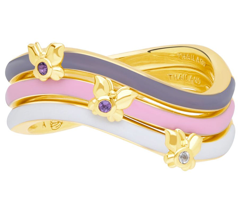 Goddaughters 14K Gold Clad Multi-Gemstone Butterfly Ring — Main view