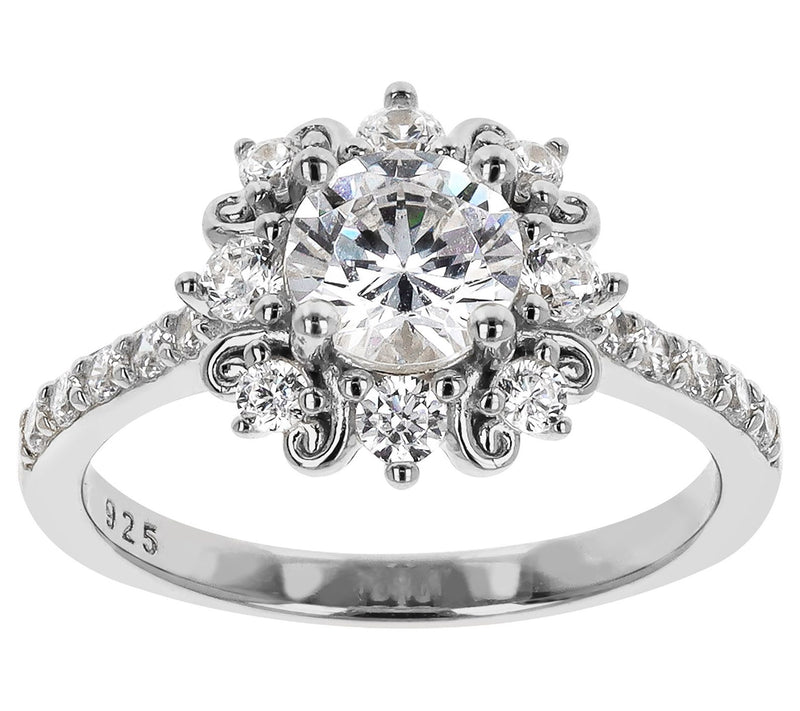Diamonique Italia 1.70 cttw Center Ring,Sterling Silver — View 7