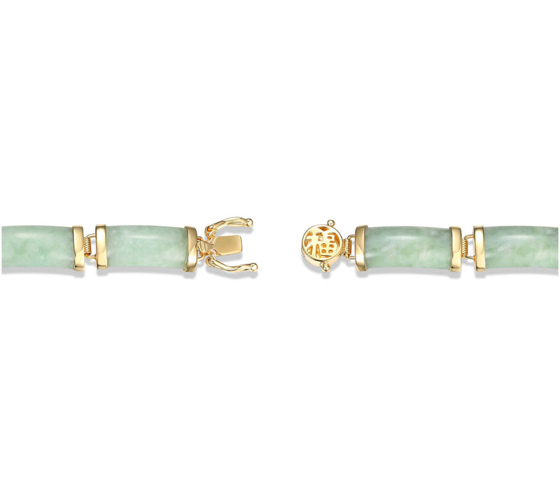 18K Gold Plated Rectangle Jade Link Bracelet — View 7