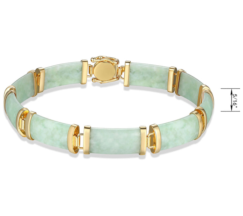 18K Gold Plated Rectangle Jade Link Bracelet — View 8