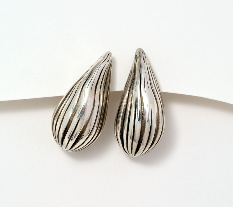Or Paz Bumby Textured Teardrop Stud Earrings, Sterling Silver — Main view