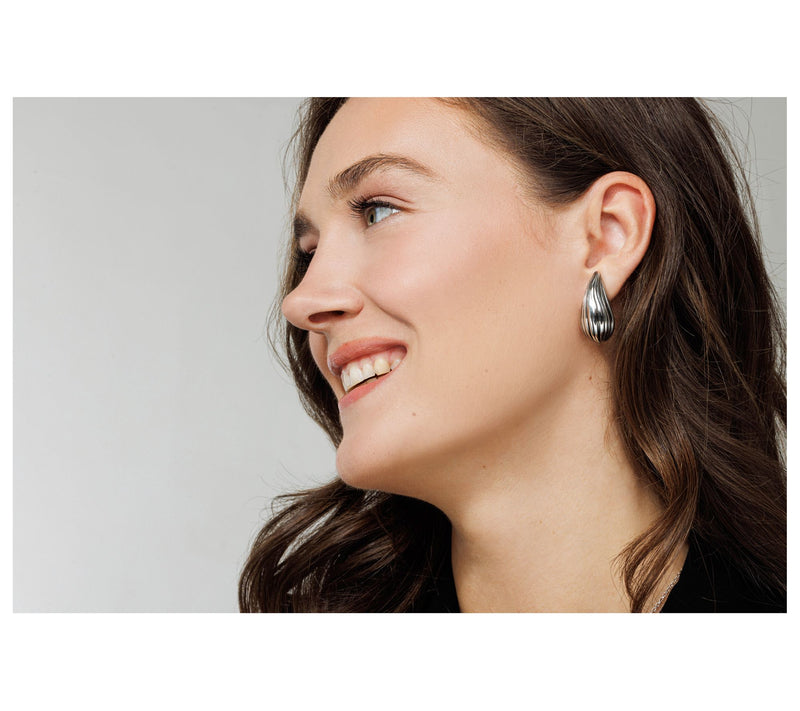 Or Paz Bumby Textured Teardrop Stud Earrings, Sterling Silver — View 2