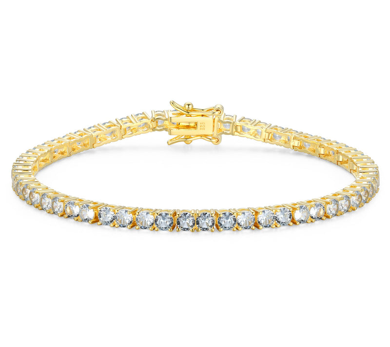 Affinity Gems Lab Created Tennis Bracelet, 18K Gold Plated — View 5