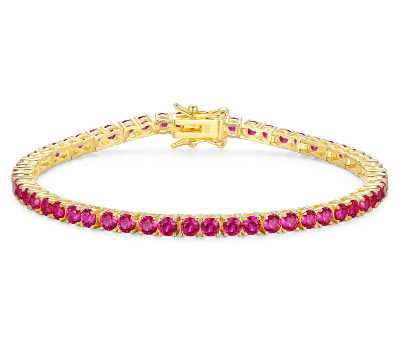 Affinity Gems Lab Created Tennis Bracelet, 18K Gold Plated — View 7