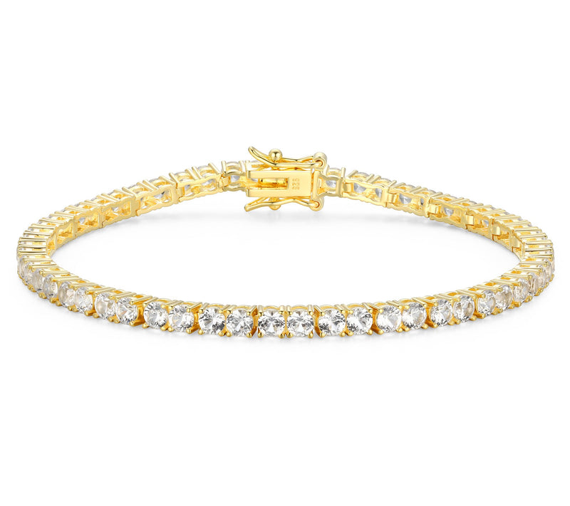 Affinity Gems Lab Created Tennis Bracelet, 18K Gold Plated — View 9