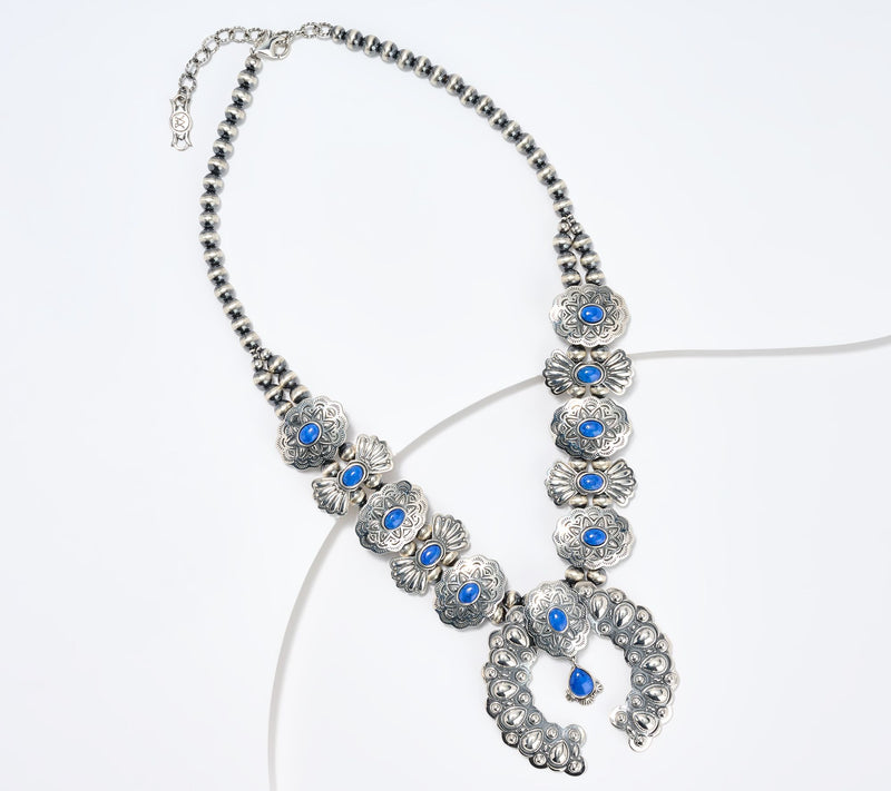 American West Sterling Concha Butterfly Gemstone Necklace — View 8