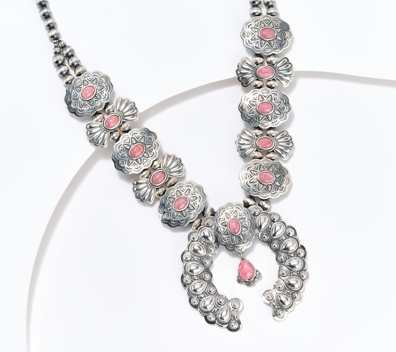 American West Sterling Concha Butterfly Gemstone Necklace — View 7