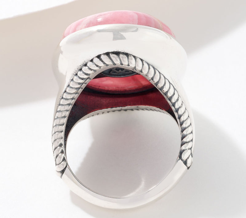 American West Bold Oval Gemstone Bezel Set Ring, Sterling Silver — View 4