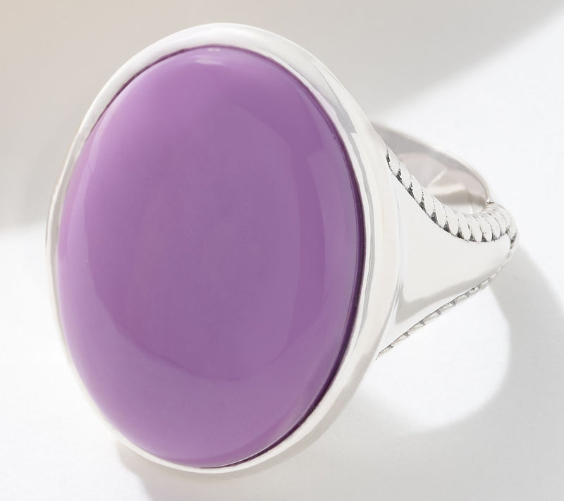 American West Bold Oval Gemstone Bezel Set Ring, Sterling Silver — View 17