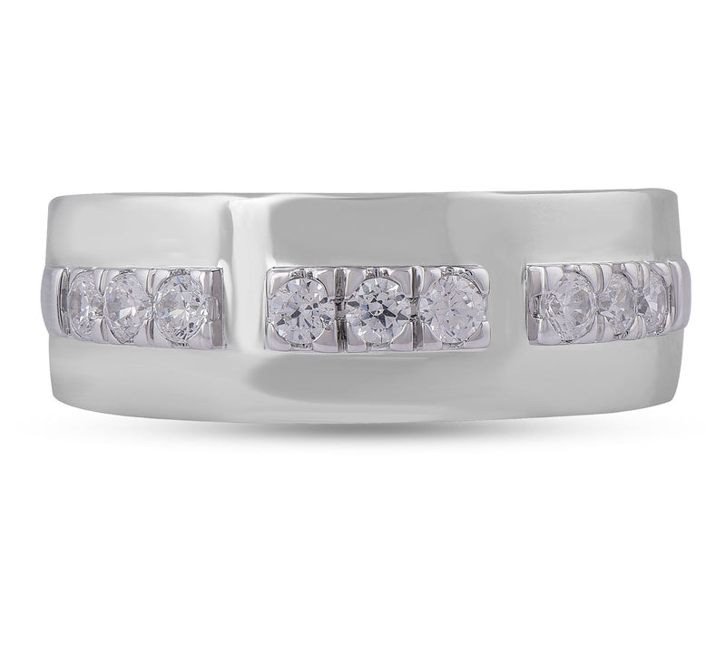 Affinity Diamonds Men's 0.50 cttw Semi Eternity Ring, 14K Gold — Main view
