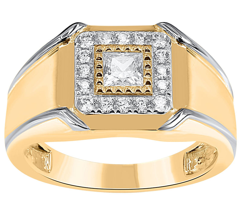 Affinity Diamonds Men's 0.75 cttw Bold Two-Tone Ring, 14K — Main view