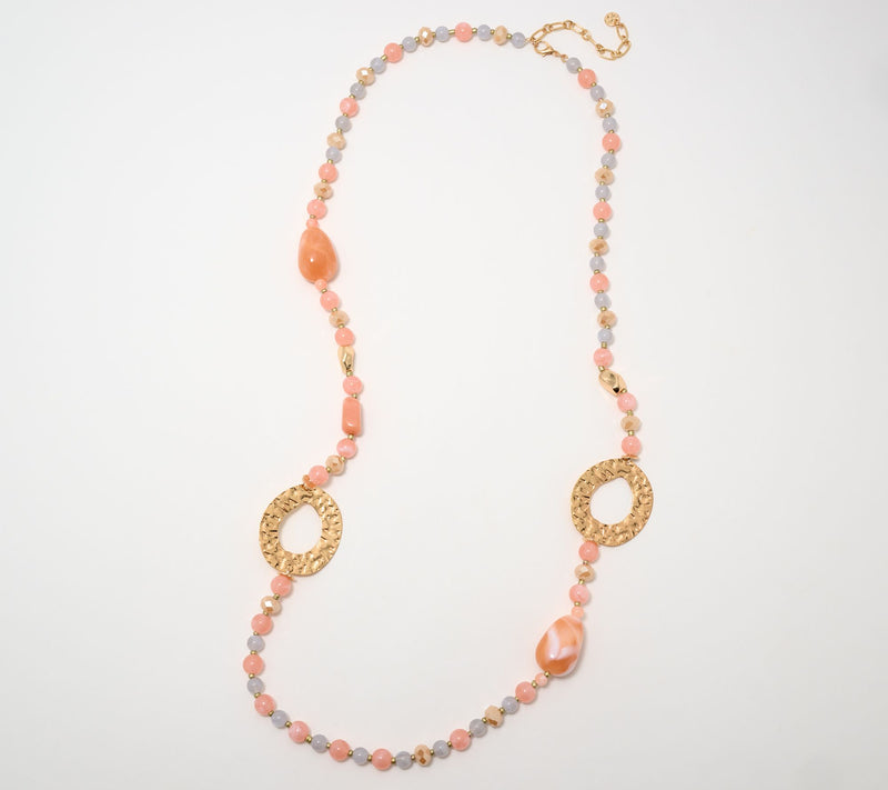 Susan Graver Long Beaded Statement Necklace — View 4