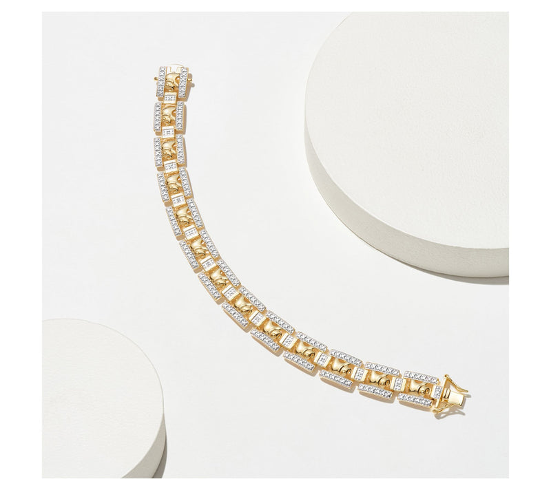 18K Gold Plated Diamond Accent Elephant Bracelet — View 5