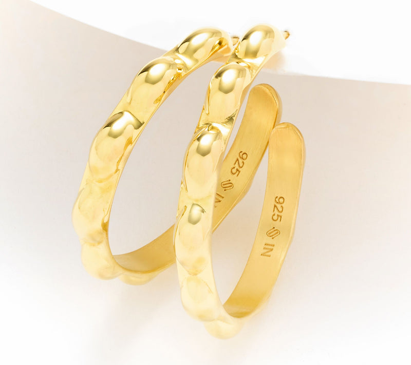 Sophie Blake Selena 1" Hoops, Sterling or 14K Plated 10.27g — Main view