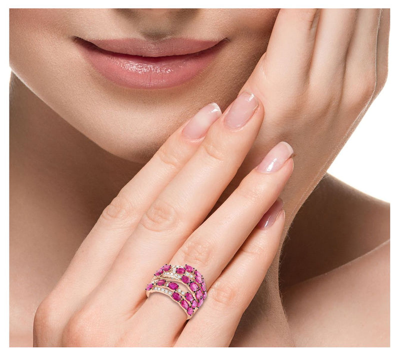 Effy Ruby & Diamond Ring, 14K Rose Gold — View 4