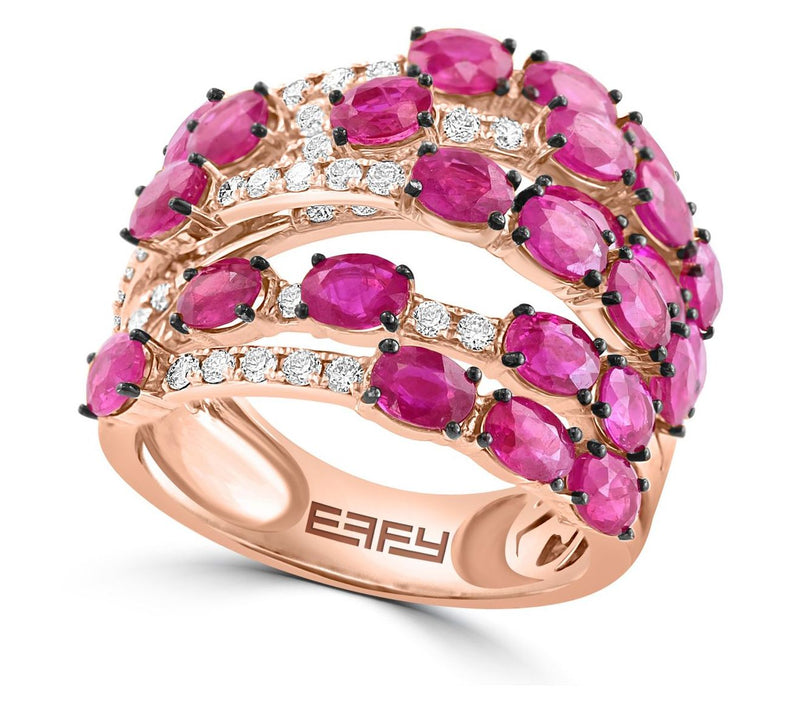 Effy Ruby & Diamond Ring, 14K Rose Gold — Main view