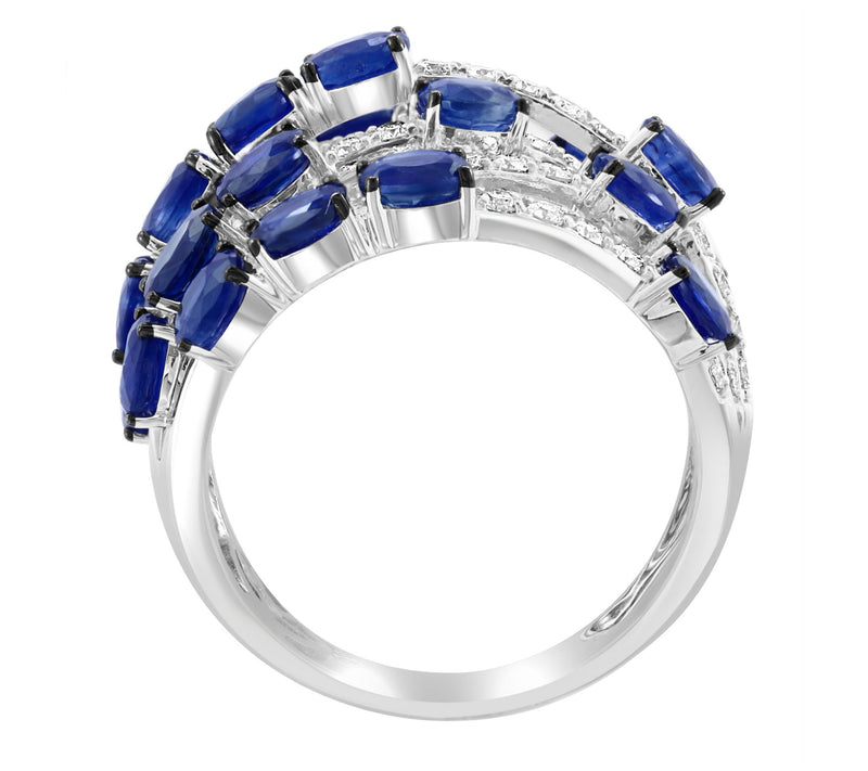 Effy Sapphire & Diamond Ring, 14K White Gold — View 2