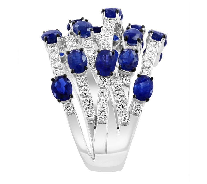 Effy Sapphire & Diamond Ring, 14K White Gold — View 3
