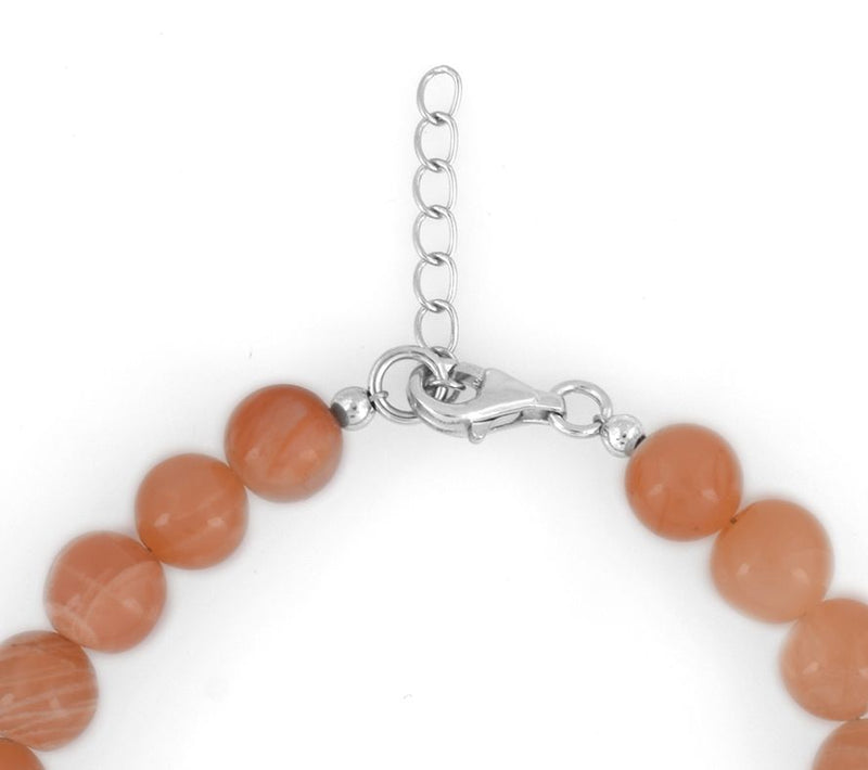 Sterling Silver Pink Moonstone Bead Bracelet — View 7