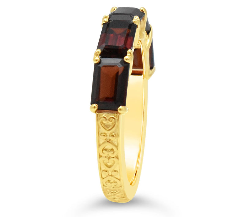Elyse Ryan 14K Gold Clad Garnet Band Ring — View 3