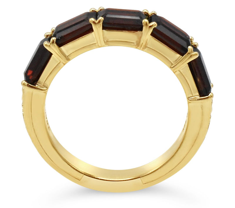 Elyse Ryan 14K Gold Clad Garnet Band Ring — View 2