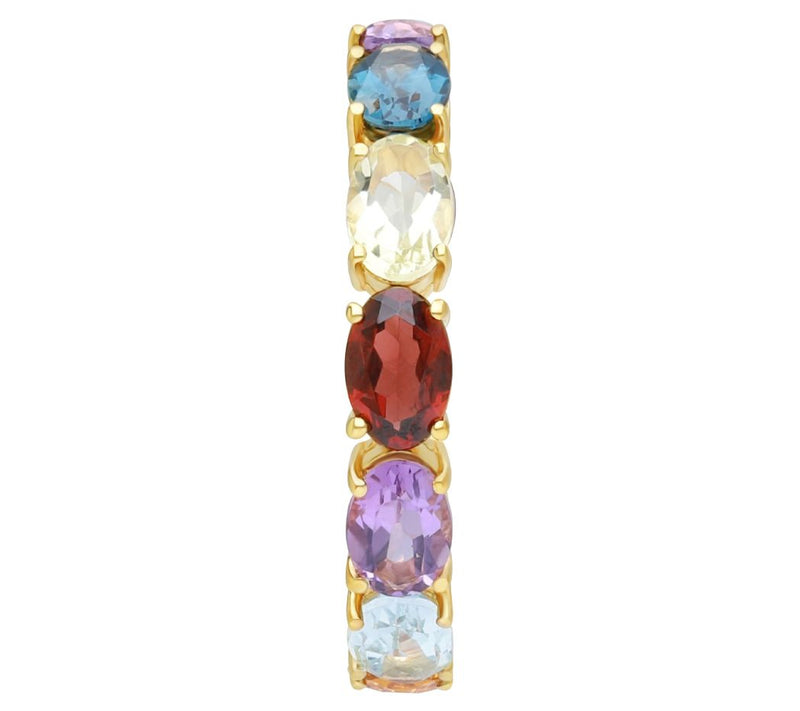 Elyse Ryan 14K Gold Clad Multi-Gemstone Eternity Band Ring — View 2